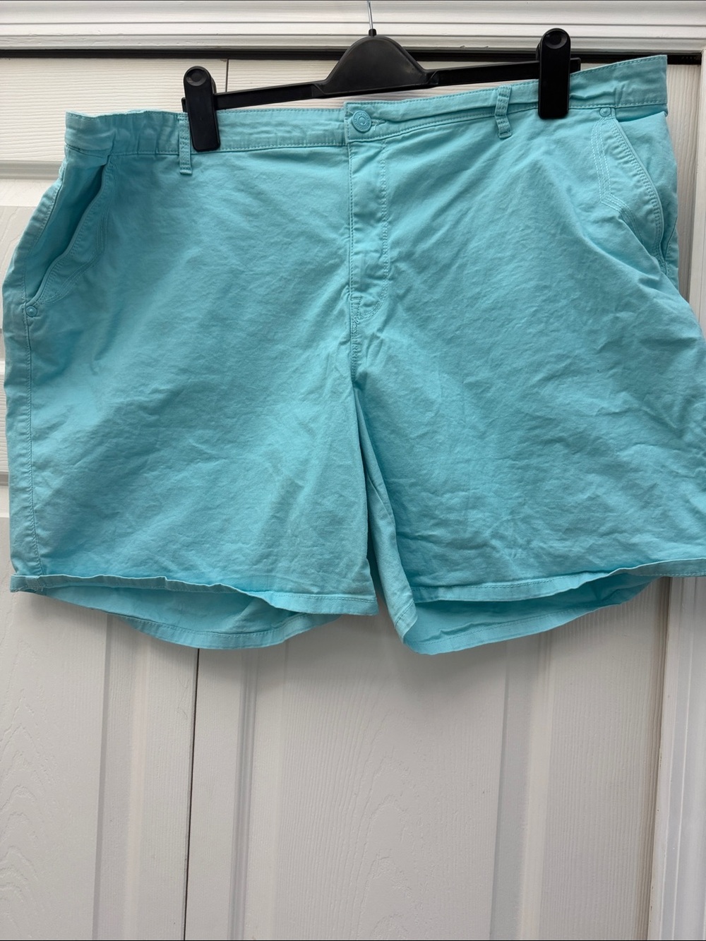 Gloria Vanderbilt Turquoise Cotton Mid-Rise Shorts